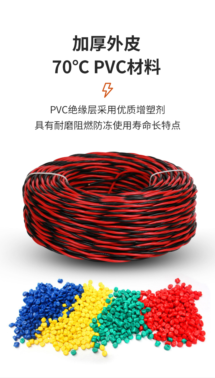 安普RVS雙絞線2*1.5花線消防照明阻燃國標(biāo)銅芯電動車充電線高樓層 安普RVS雙絞線2*1.5花線消防照明阻燃國標(biāo)銅芯電動車充電線高樓層